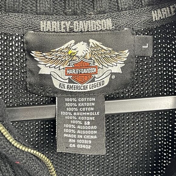 EUC Harley Davidson Icon Black 1/4 Zip Pullover Men's Large‎ USA Made - Picture 6 of 10